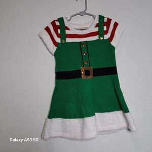 Festive Knitted Christmas Dress with Belt Design